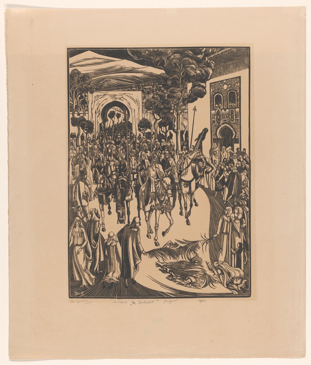 De Intocht (original titel på objekt) Saffia (original titel på objektet) af Bernard Essers (signed by artist)
