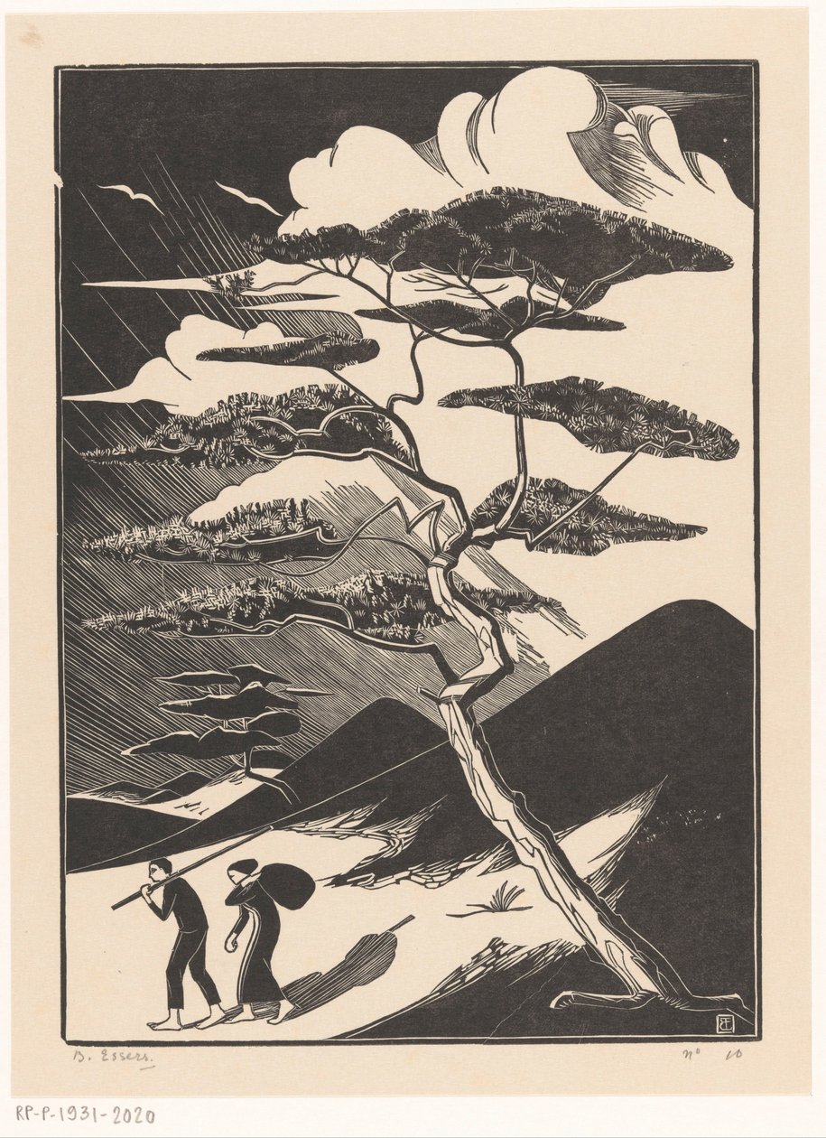 Klitpande med to figurer af Bernard Essers (signed by artist)