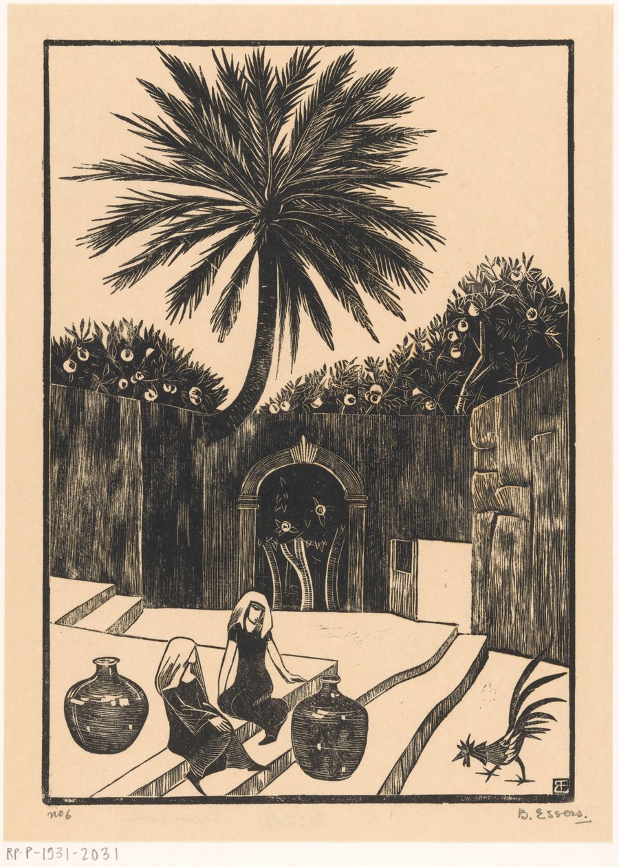 Gade med trapper i Taormina på Sicilien af Bernard Essers (signed by artist)