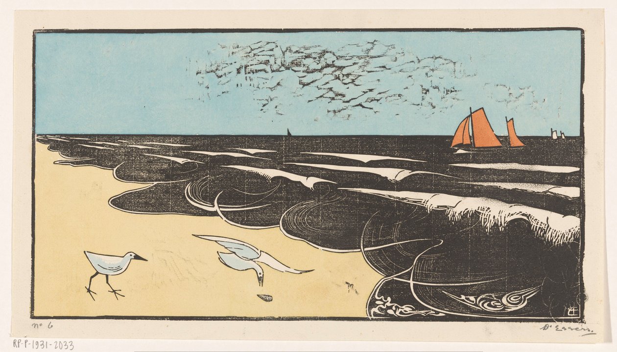 Havet ved Bergen af Bernard Essers (signed by artist)