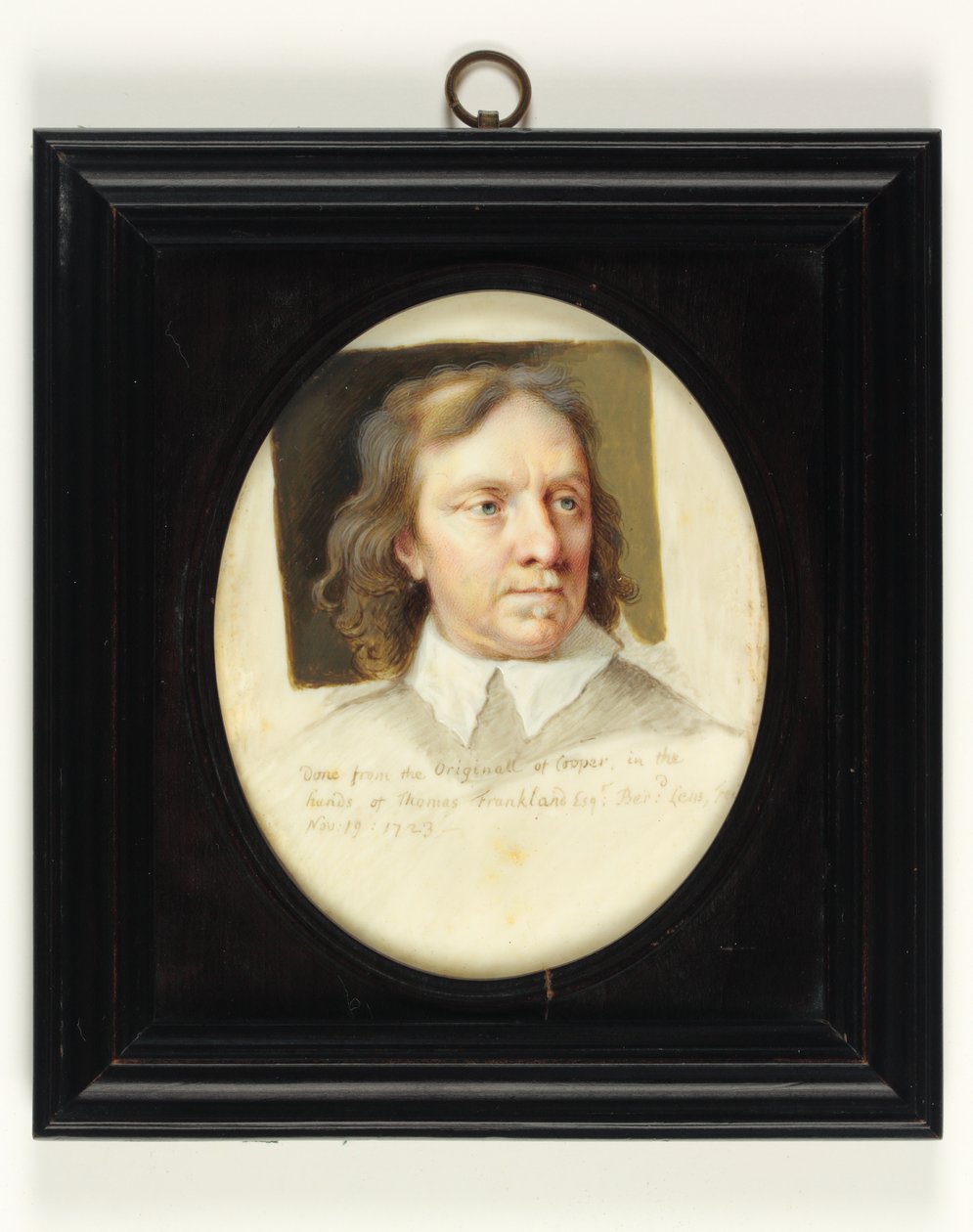 Oliver Cromwell (akvarel på elfenben) af Bernard III Lens