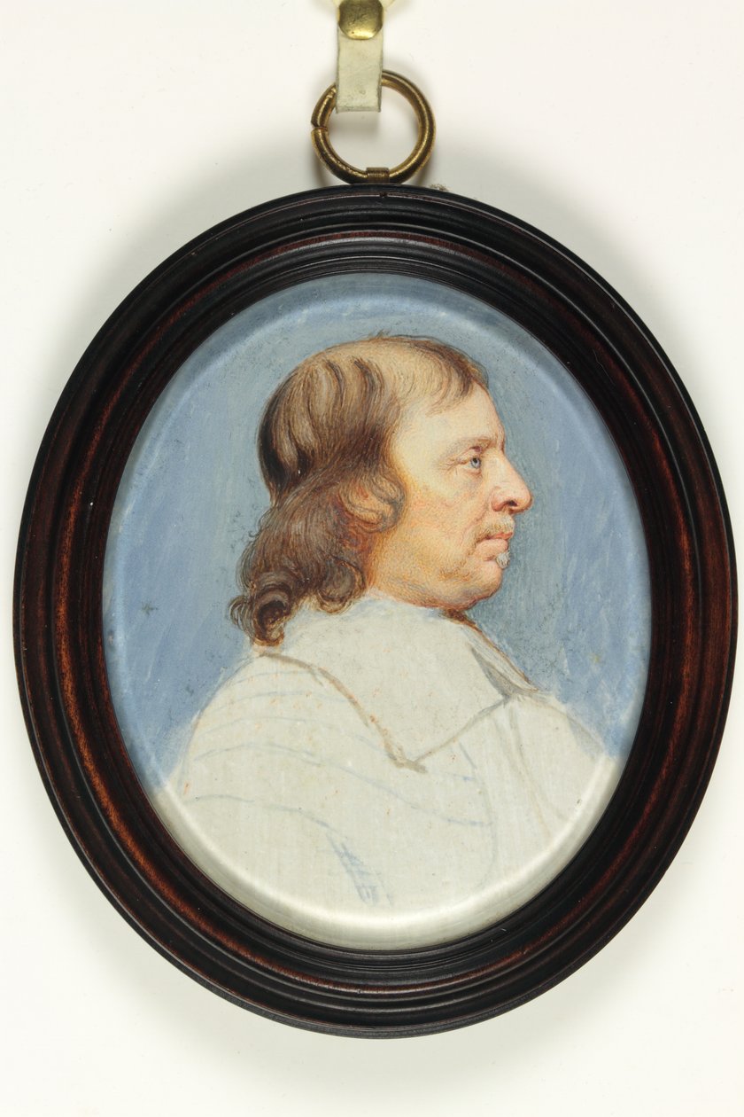 Oliver Cromwell (akvarel på elfenben) af Bernard III Lens