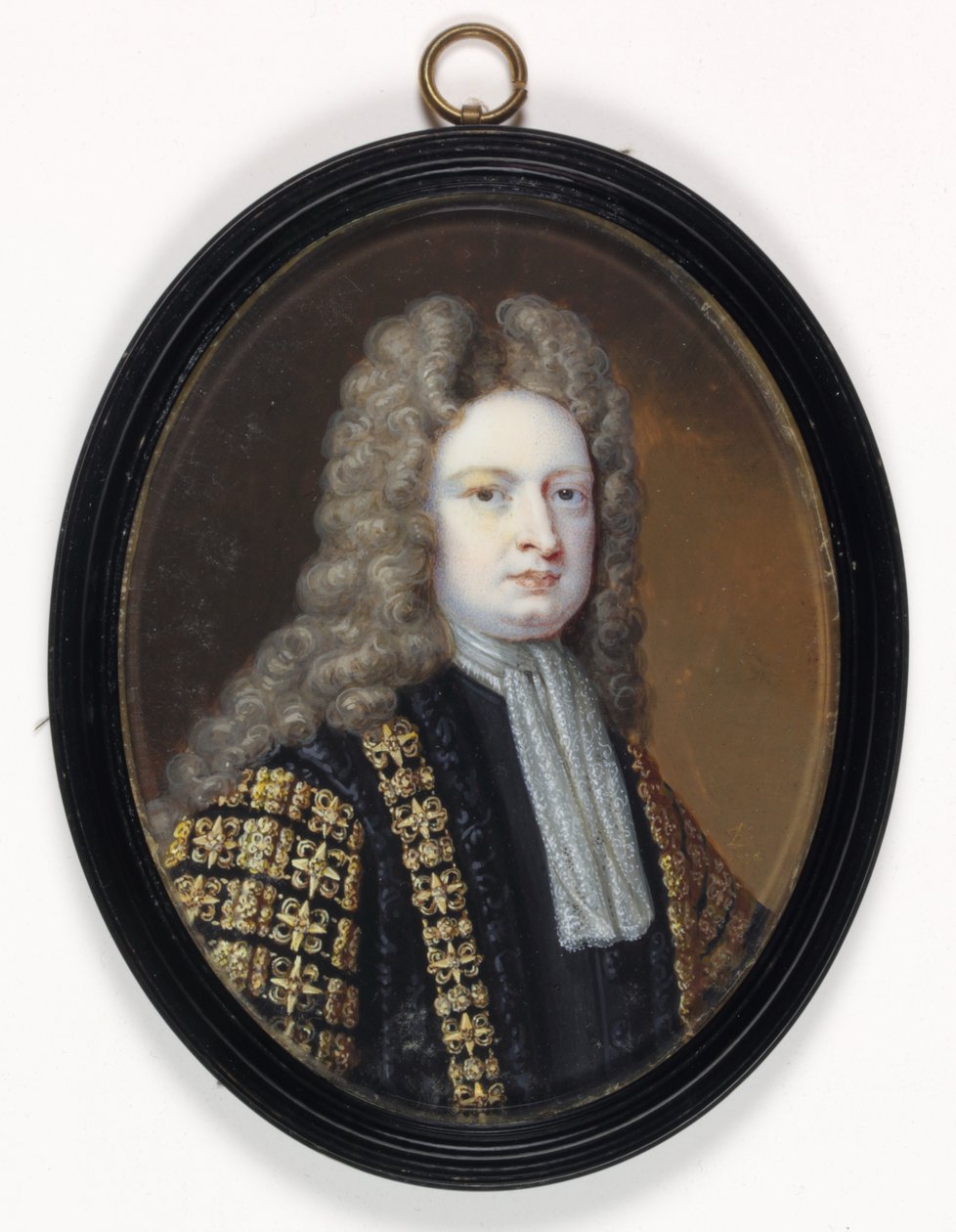 Robert Harley, formand for Underhuset (akvarel på elfenben) af Bernard III Lens