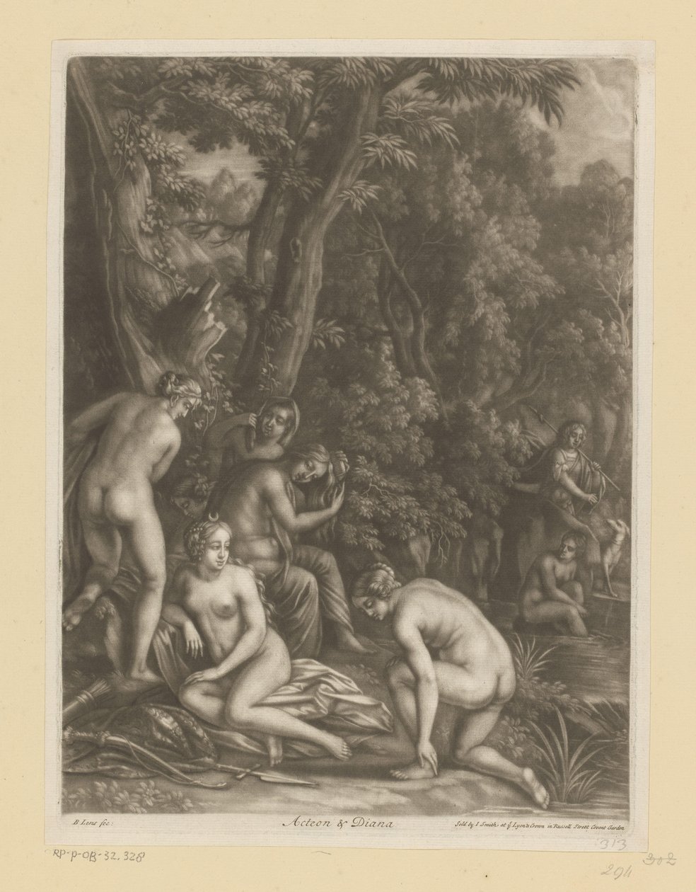 Actaeon og Diana Actaeon og Diana (titel på objekt) af Bernard Lens (I)