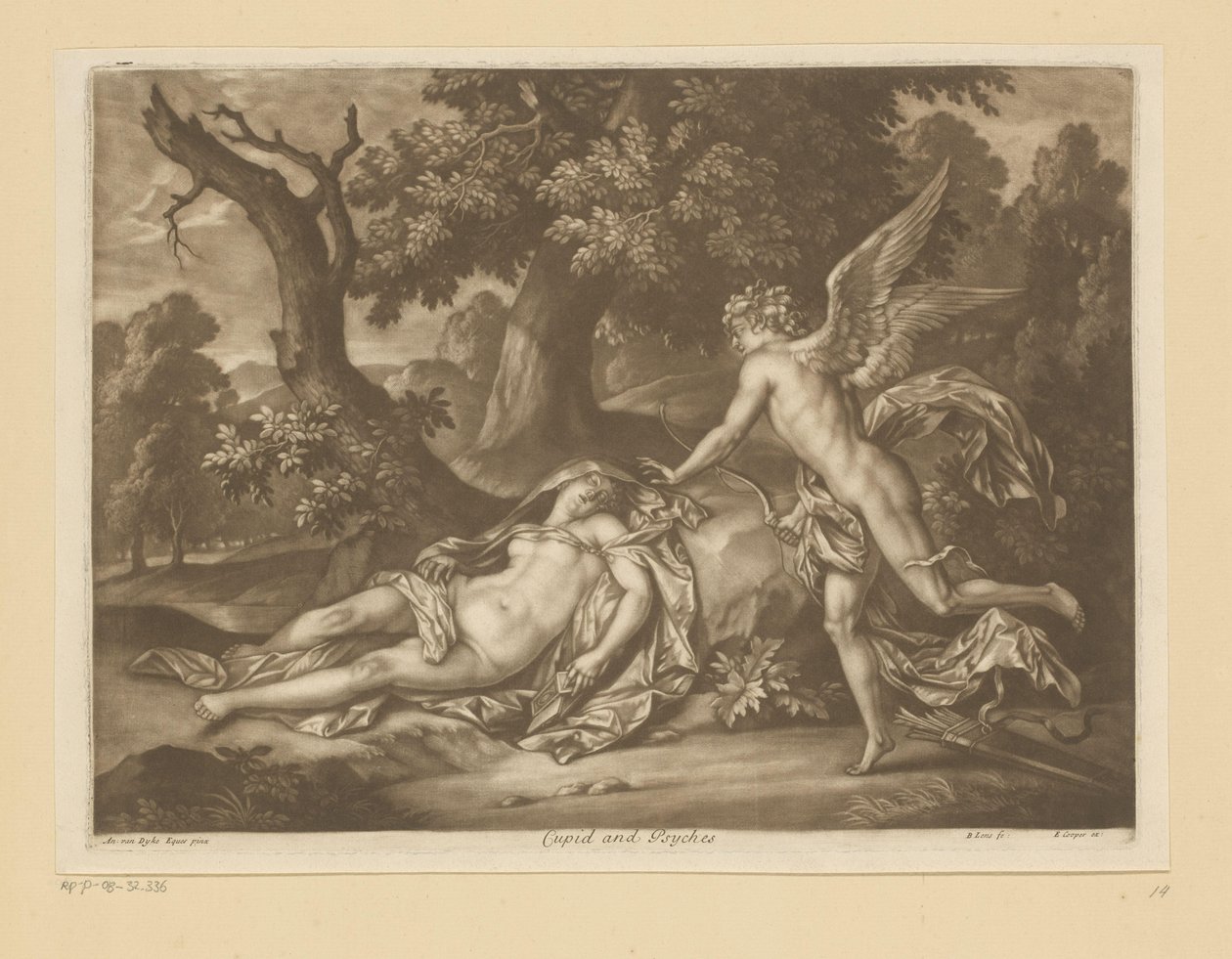 Cupido en Psyche Amor og psyke (titel på objekt) af Bernard Lens (II)