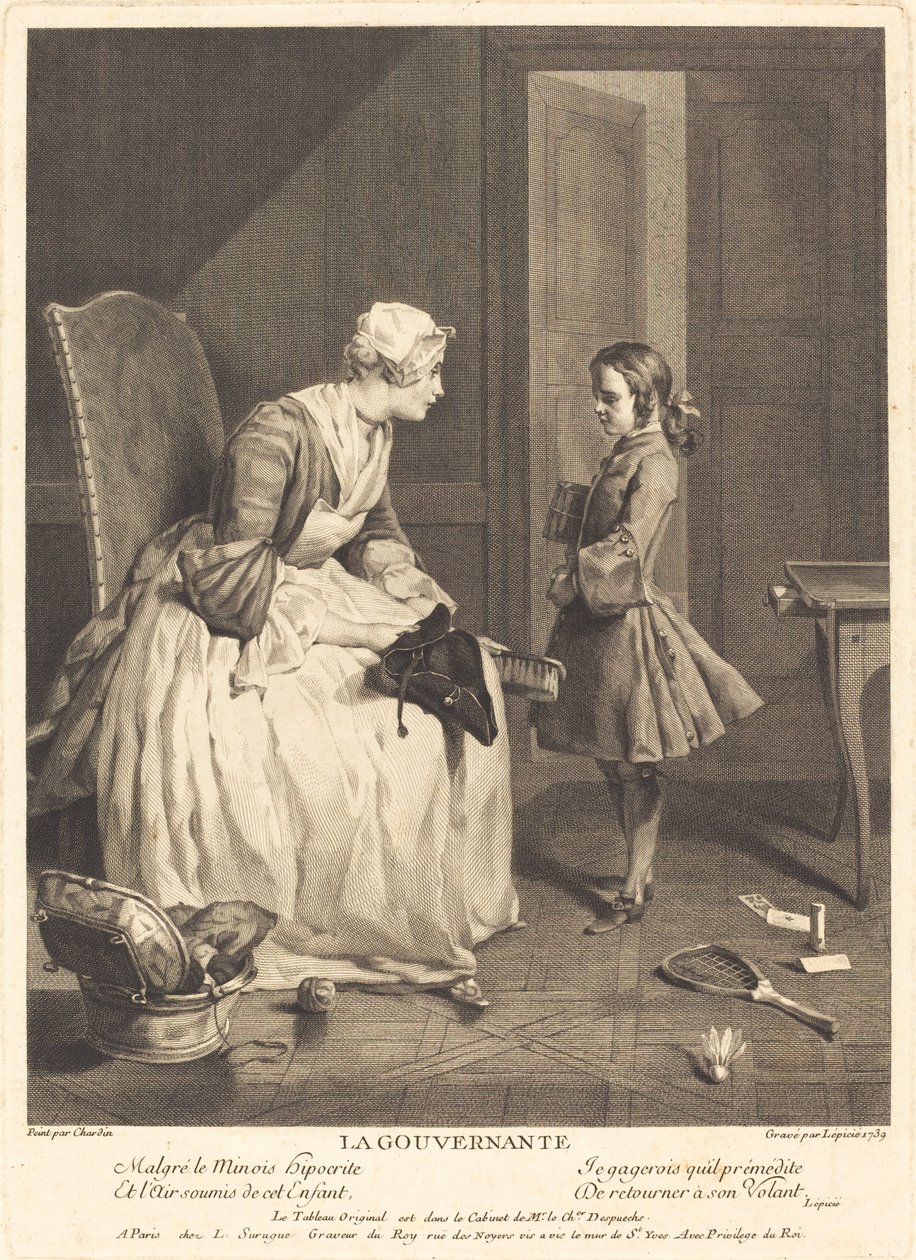 Guvernante af Bernard Lépicié after Jean Siméon Chardin