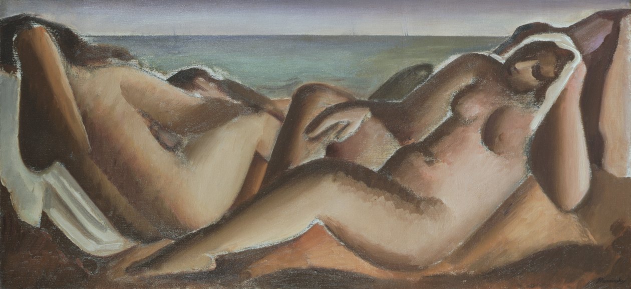 Bathers Resting, ca. 1936 (olie på lærred) af Bernard Meninsky