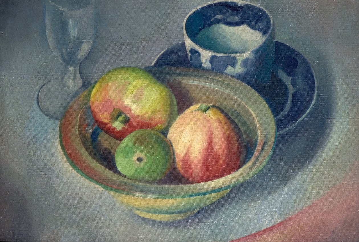 Stilleben med æbler af Bernard Meninsky