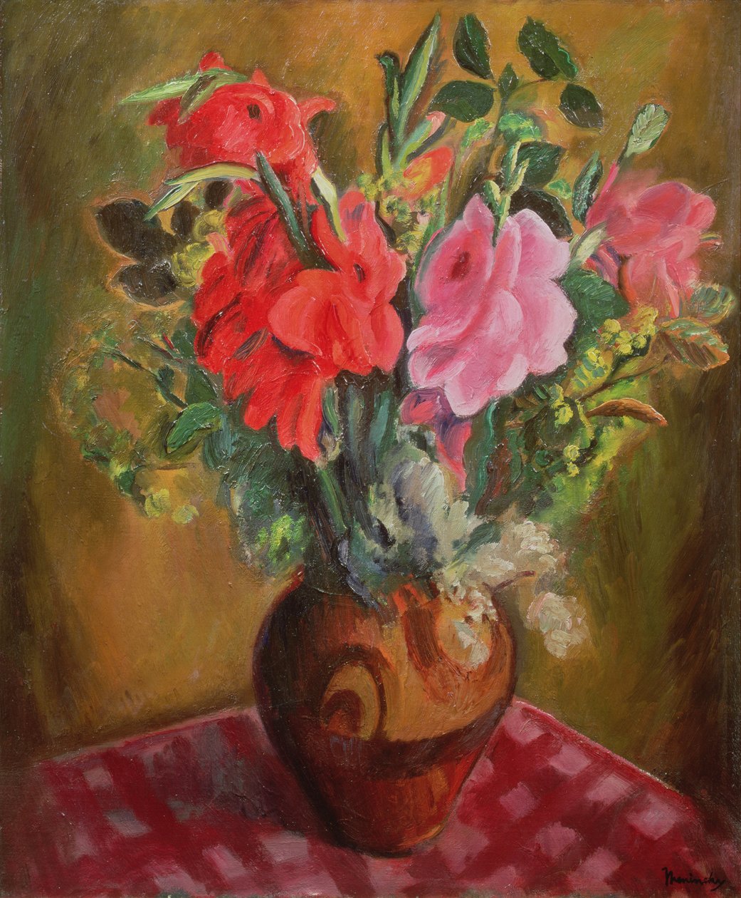 Stilleben med blomster af Bernard Meninsky