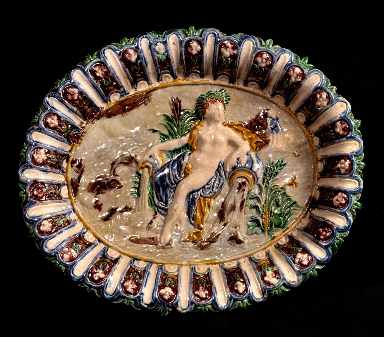 Allegori af vand Keramik i glaseret ler af Bernard Palissy (1510-1589) af Bernard Palissy