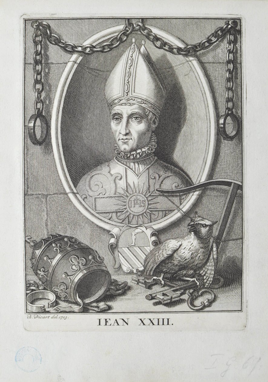 Modpave Johannes XXIII Baldassare Cossa, 1713. af Bernard Picart