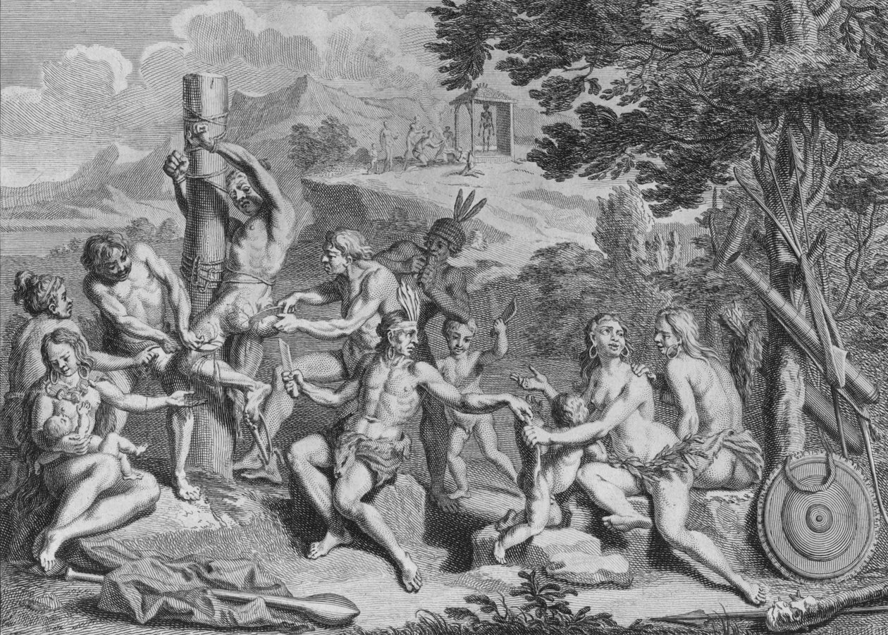Fangenskab ofret af antis, 1723. af Bernard Picart