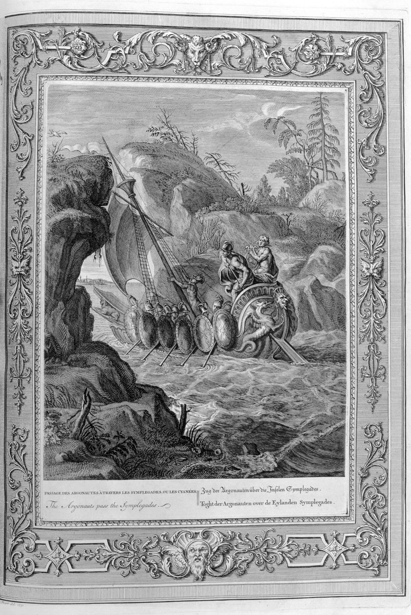 I græsk mytologi var Argo det skib, hvorpå Jason og Argonauterne sejlede fra Iolcos til Colchis for at hente Det Gyldne Skind. af Bernard Picart