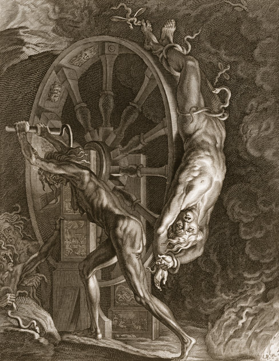 Ixion i Tartarus on the Wheel, 1731 af Bernard Picart