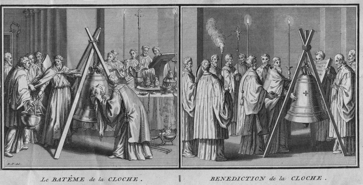 Klokkens dåb og klokkens velsignelse, 1724. af Bernard Picart