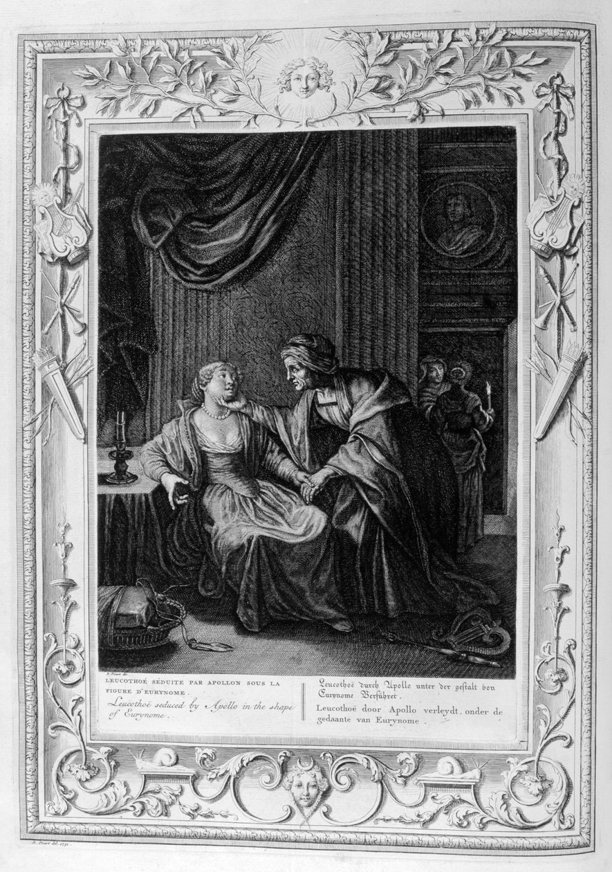 Leucothoe forført af Apollo i form af Eurynome, 1733 af Bernard Picart