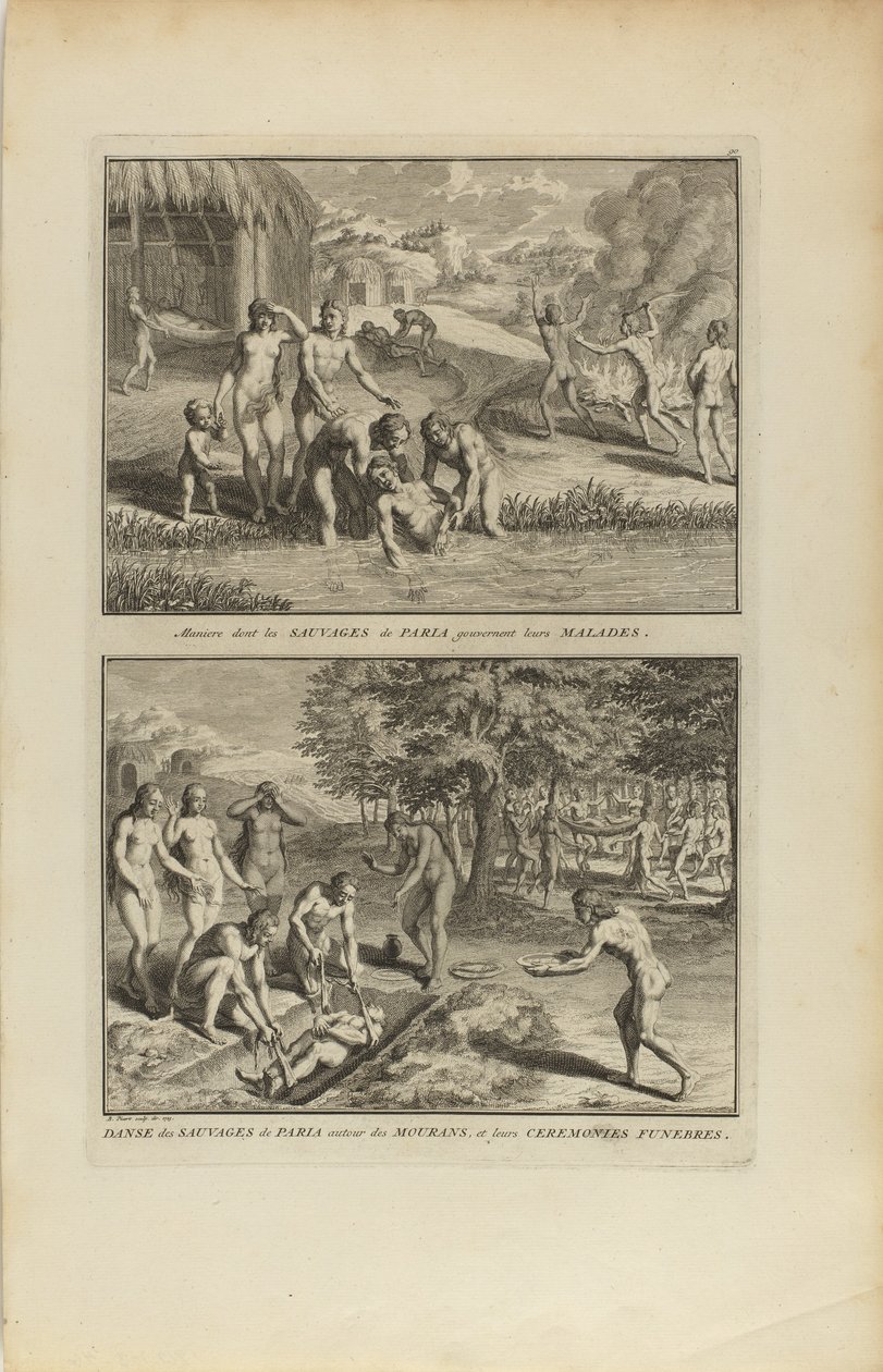Manière dont les Sauvages.../Dance des Sauvages de Paria af Bernard Picart