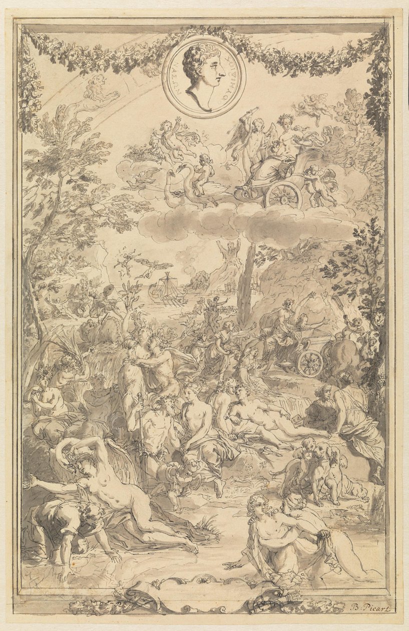Udkast til et titelblad til Ovidius’ Metamorfoser af Bernard Picart