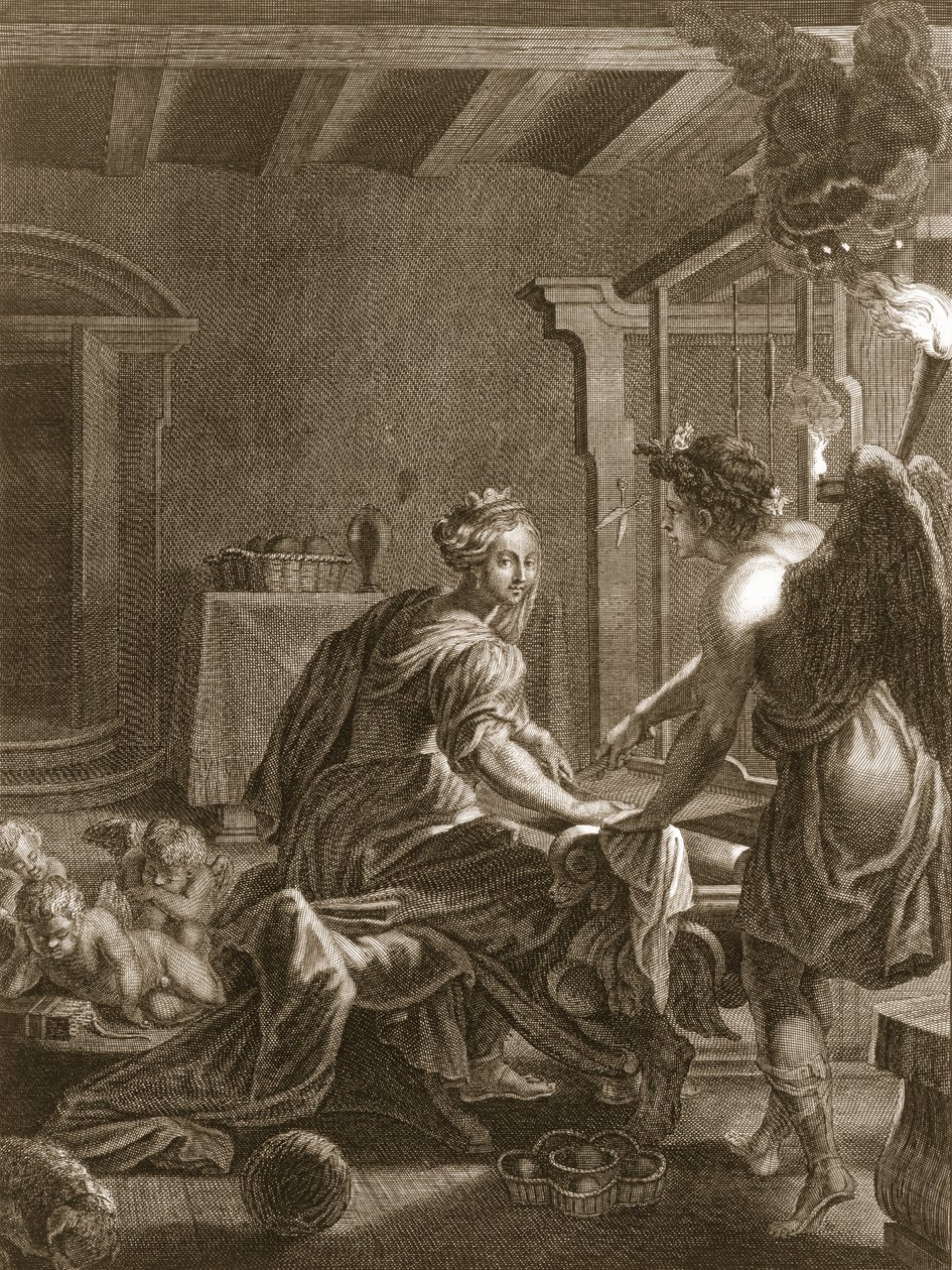 Penelope ved hendes væv, 1731 af Bernard Picart