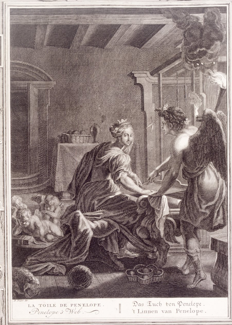 Penelope at Her Loom, 1731 af Bernard Picart