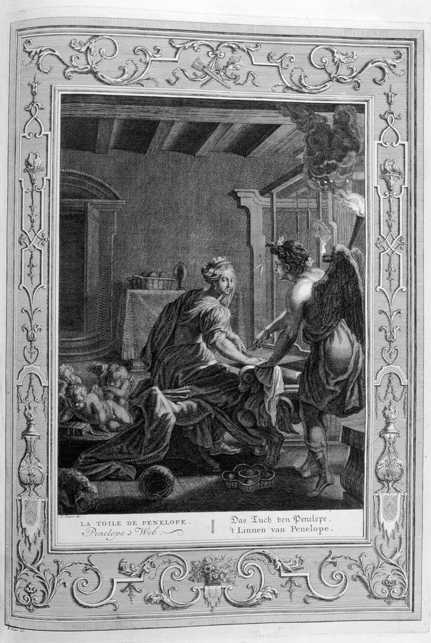 Penelope ved hendes væv, 1733 af Bernard Picart