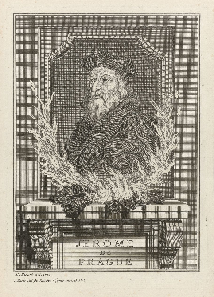 Portræt af Hieronymus af Prag, 1712 af Bernard Picart