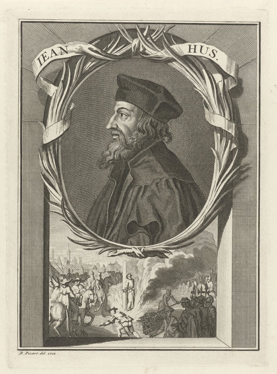 Portræt af John Hus, 1712 af Bernard Picart