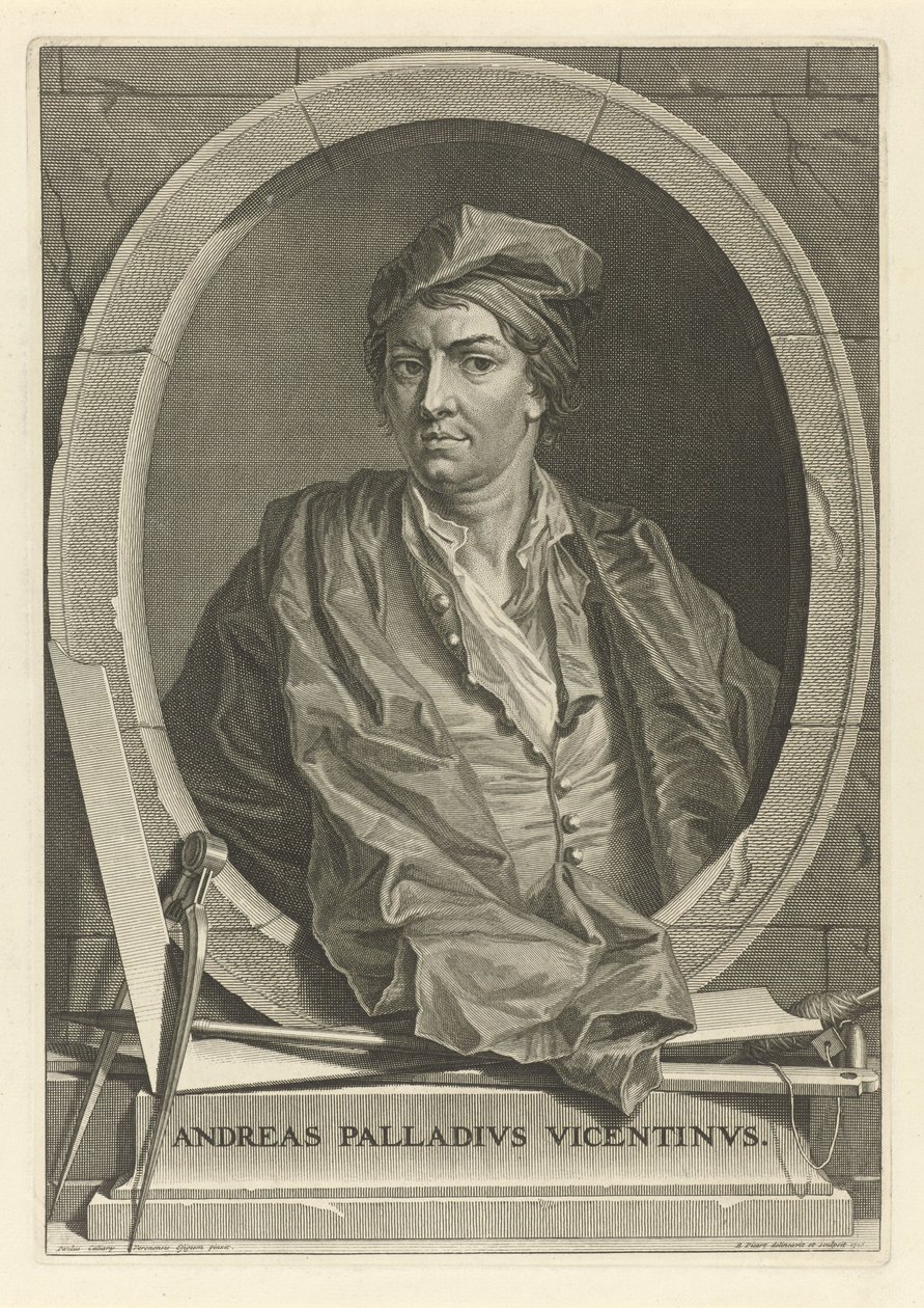 Portrait of the architect Andrea Palladio 1508-1580 After Paolo Veronese, 1716.dani af Bernard Picart