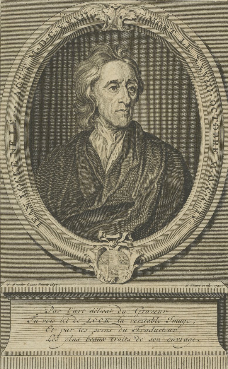 Portræt af lægen og filosoffen John Locke 1632-1704, 1721. af Bernard Picart