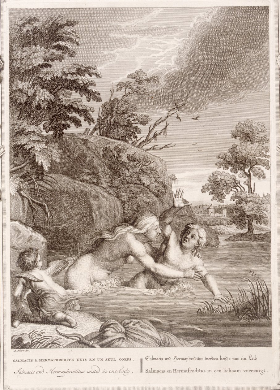 Salmacis og Hemaphroditus forenet i ét legeme, 1731 af Bernard Picart