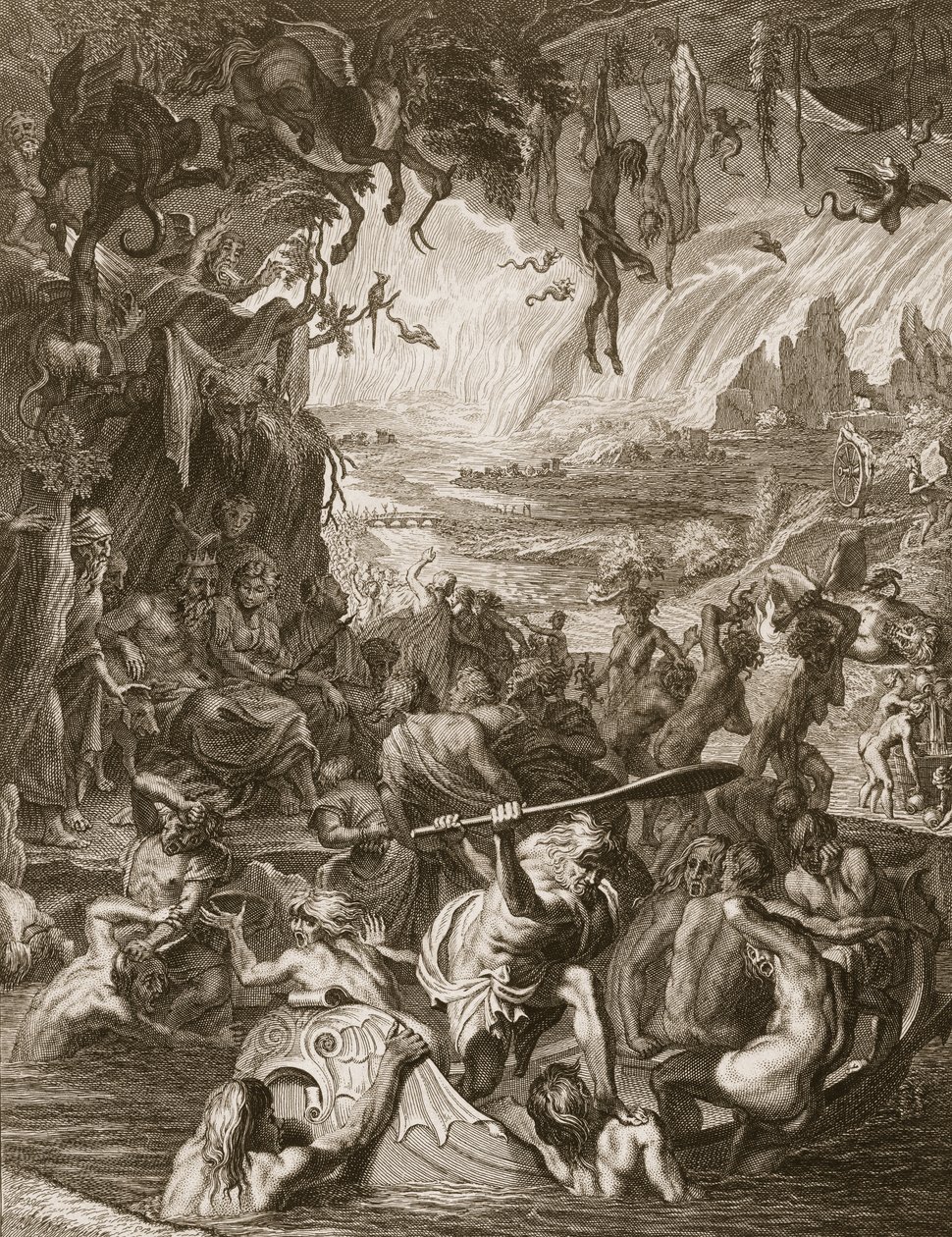 Helvedes scene, 1731 af Bernard Picart