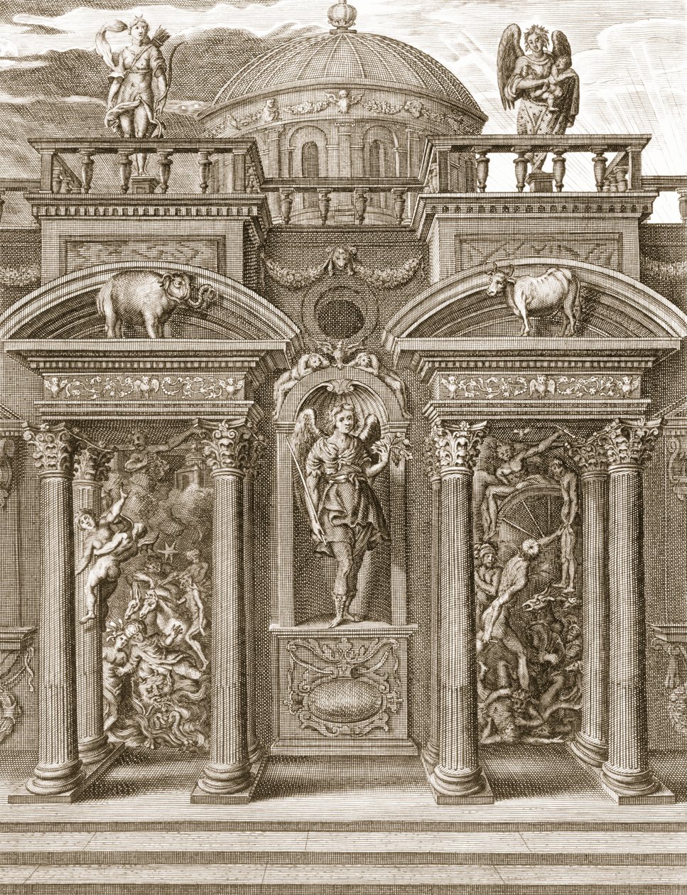 Søvnens hus, 1731 af Bernard Picart