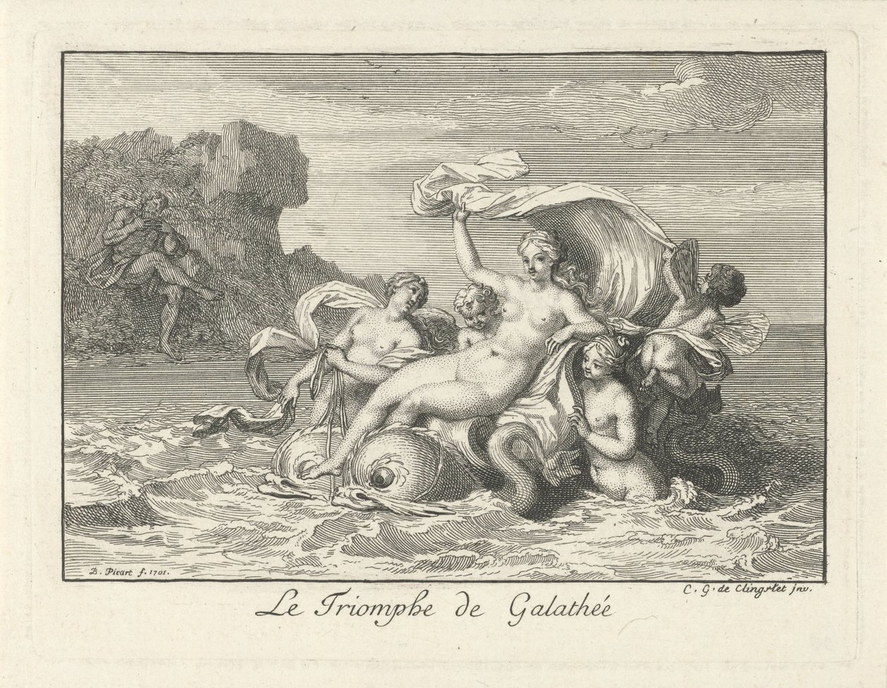 Triomf van Galatea The Triumph of Galathea (titel på objekt) af Bernard Picart