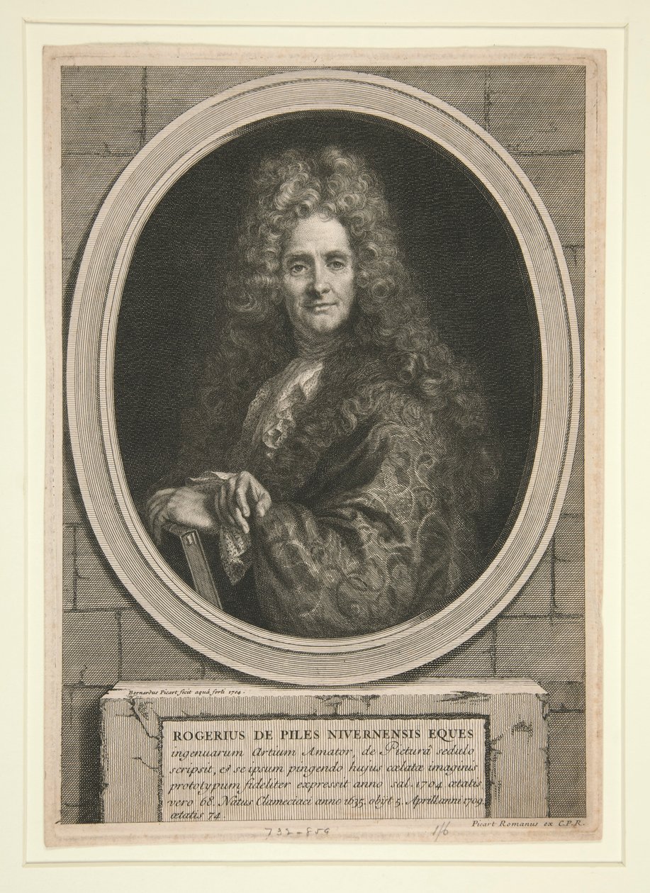 Uden titel (Portræt af Roger de Piles) af Bernard Picart