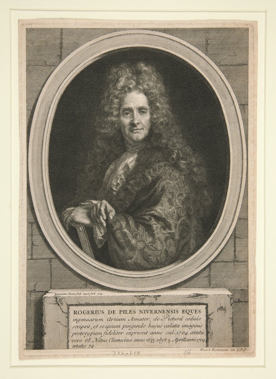 Uden titel (Portræt af Roger de Piles) af Bernard Picart