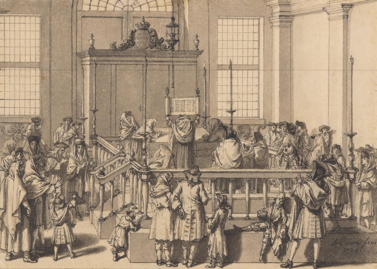 Læsning af Loven i den portugisiske synagoge i Haag af Bernard Picart