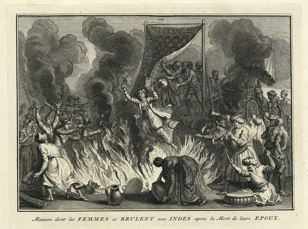 Enkebrænding i Indien, 1728 af Bernard Picart