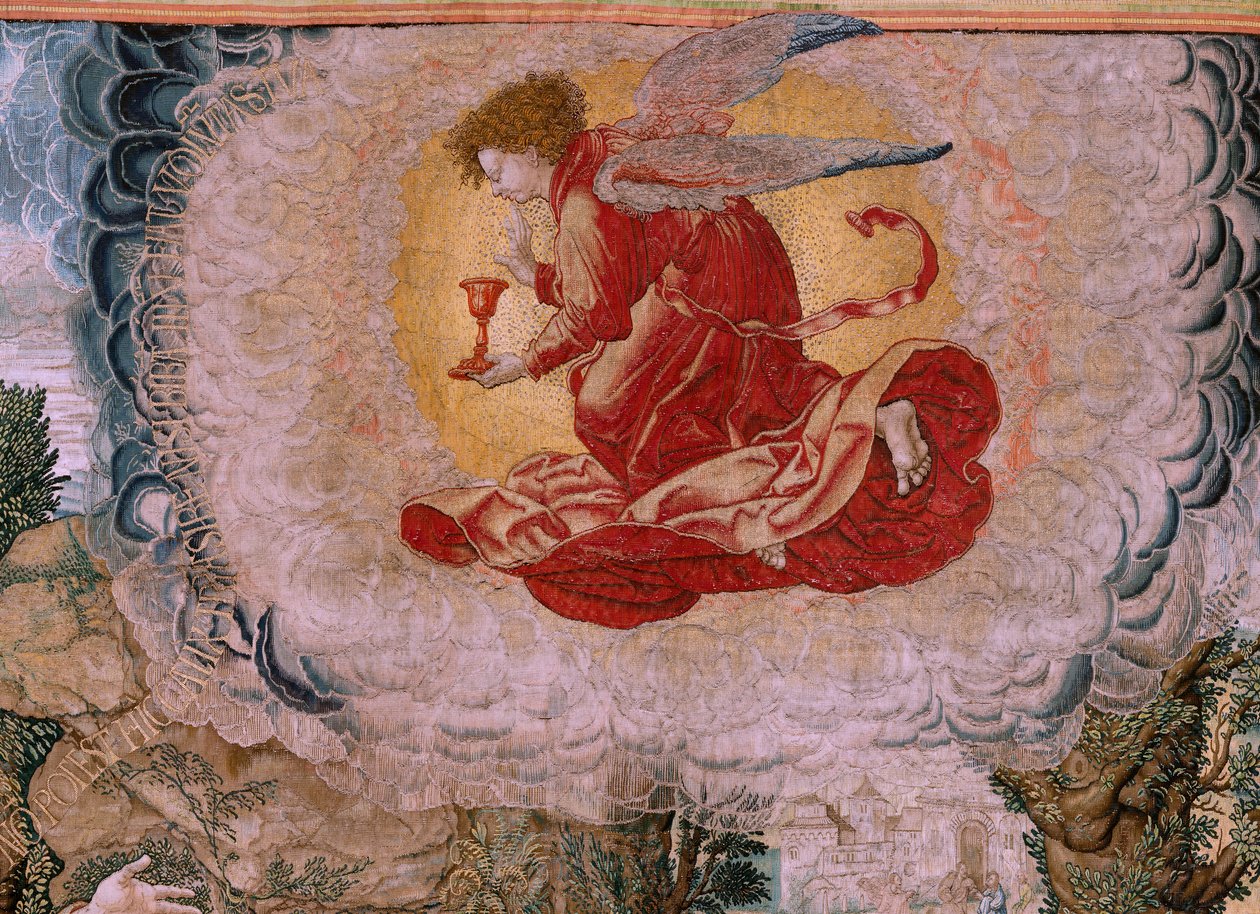 flamsk gobelin. Serien Kristi lidenskab. Kristus på Oliebjerget. Fremstilling Pieter de Pannemaeker, Bruxelles. Tegneren Barend van Orley. ca 1518-1522. af Bernard van Orley