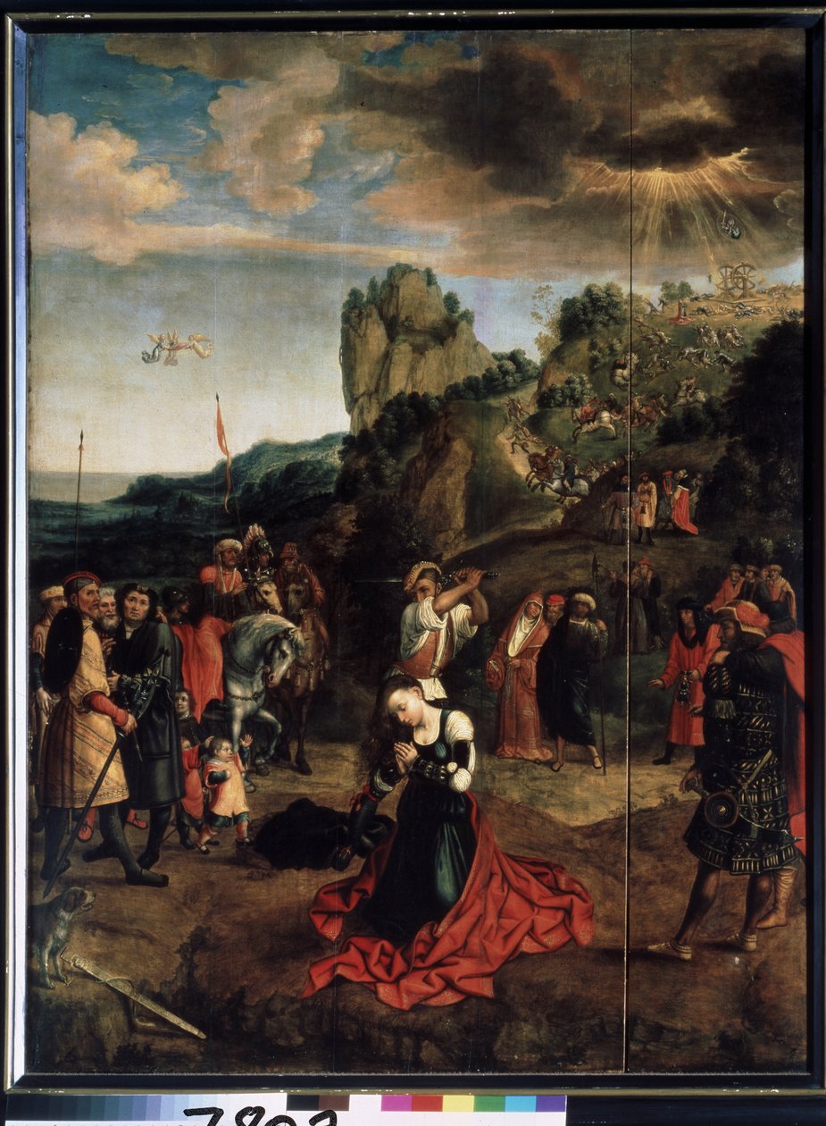 Le martyr af Sainte Catherine. (The Martyrium of Saint Catherine) - Peinture de Bernard van Orley (Barend, Barent, Bernaert van Brussel af Bernard van Orley