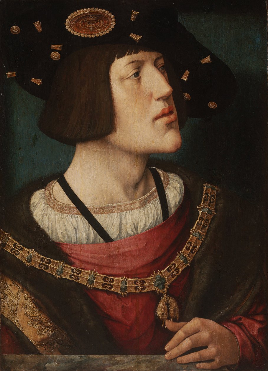 Portræt af Karl V af Spanien 1500-1558, 1519 af Bernard van Orley