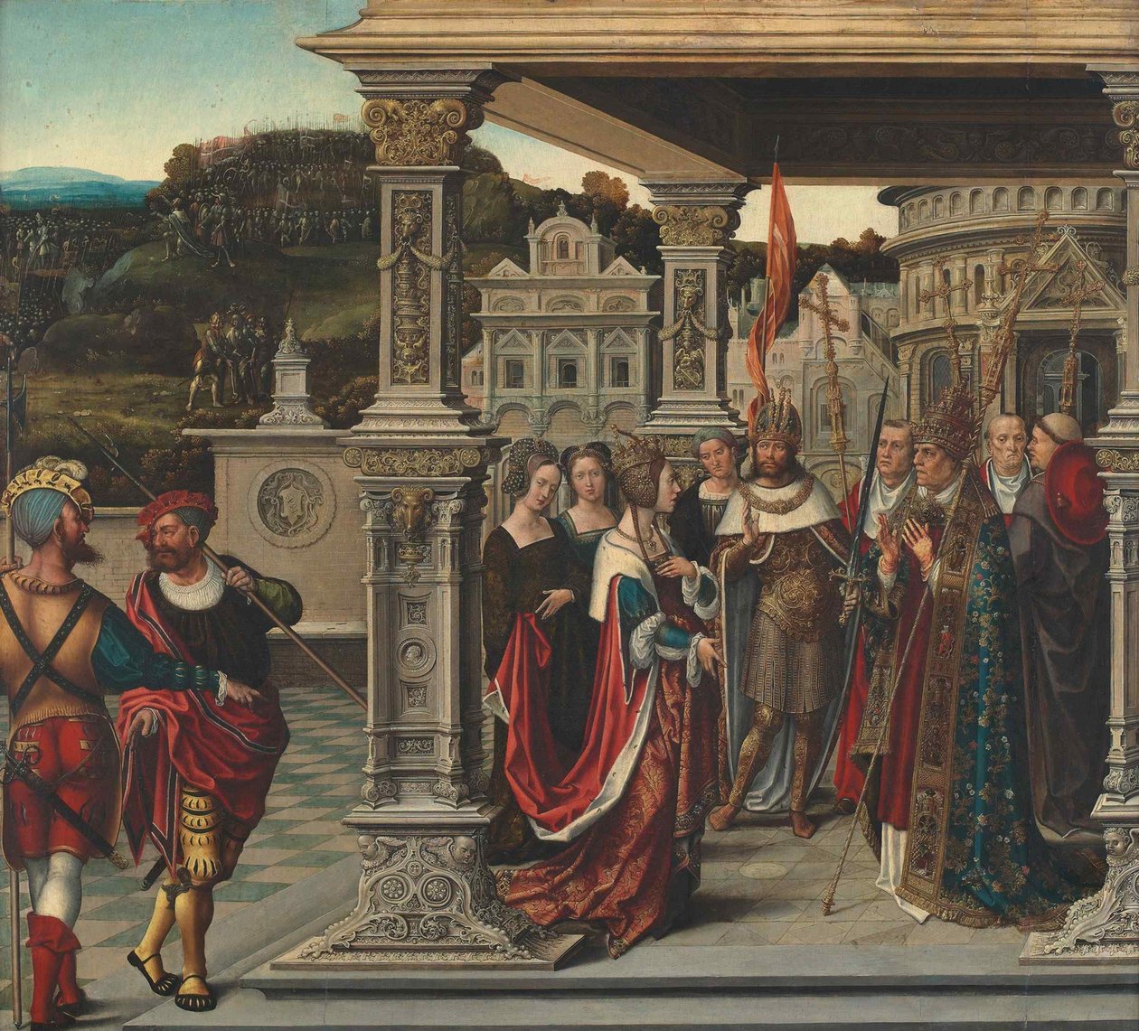 Sankt Helena før paven i Rom, ca 1510-1520. af Bernard van Orley