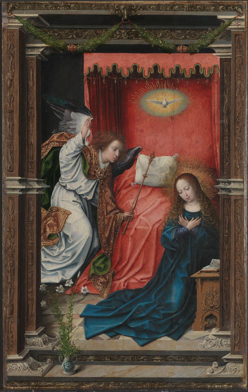 Bebudelsen, ca. 1518 (olie på panel) af Bernard van Orley