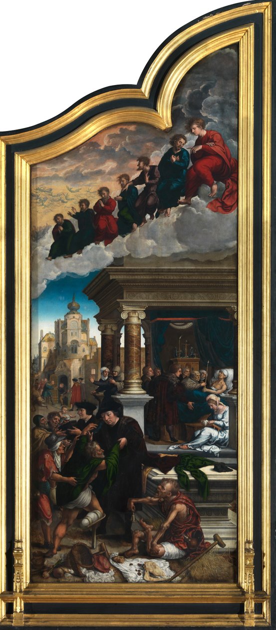 Den sidste dom og de syv barmhjertighedsgerninger (olie på panel) af Bernard van Orley