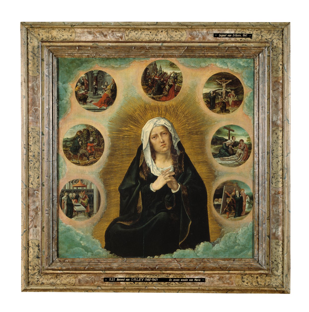 The Seven Sorrows of Mary (olie på panel) af Bernard van Orley