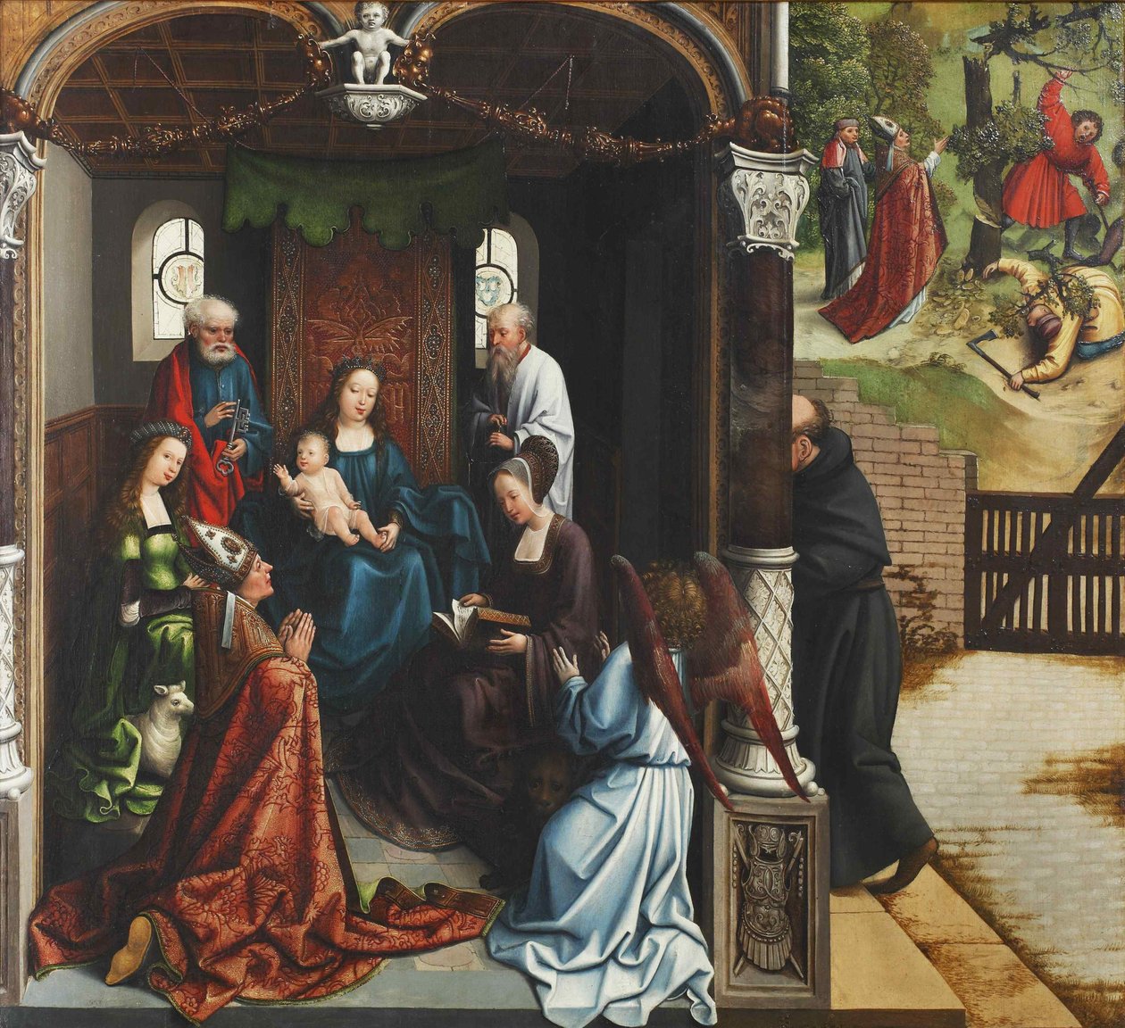 Jomfru og barn tilbedt af Sankt Martin, 1514. af Bernard van Orley