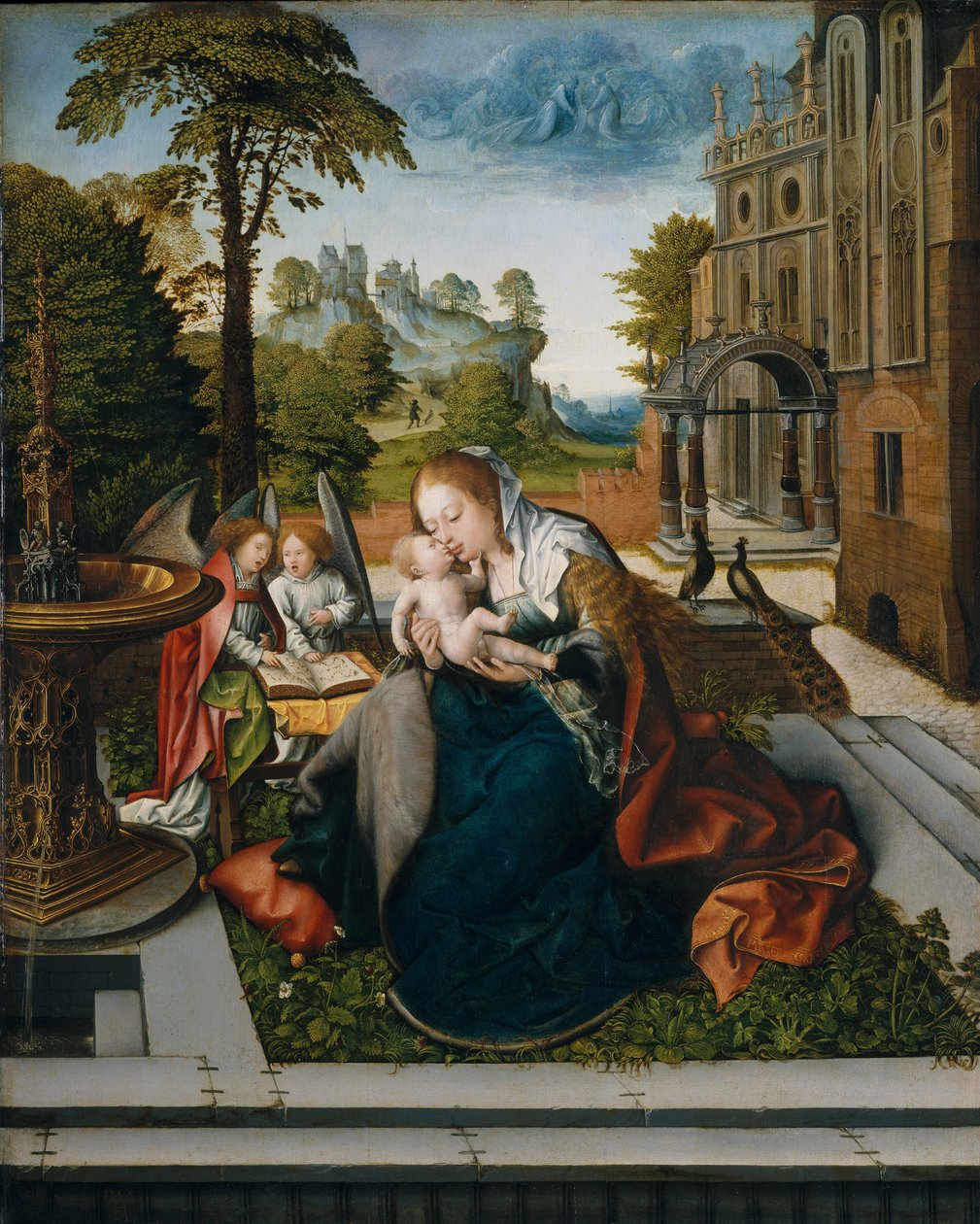 Jomfru og barn med engle, ca. 1518 af Bernard van Orley