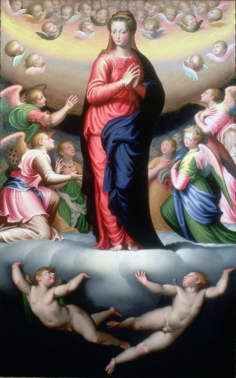 Madonna i herlighed af Bernardino Campi