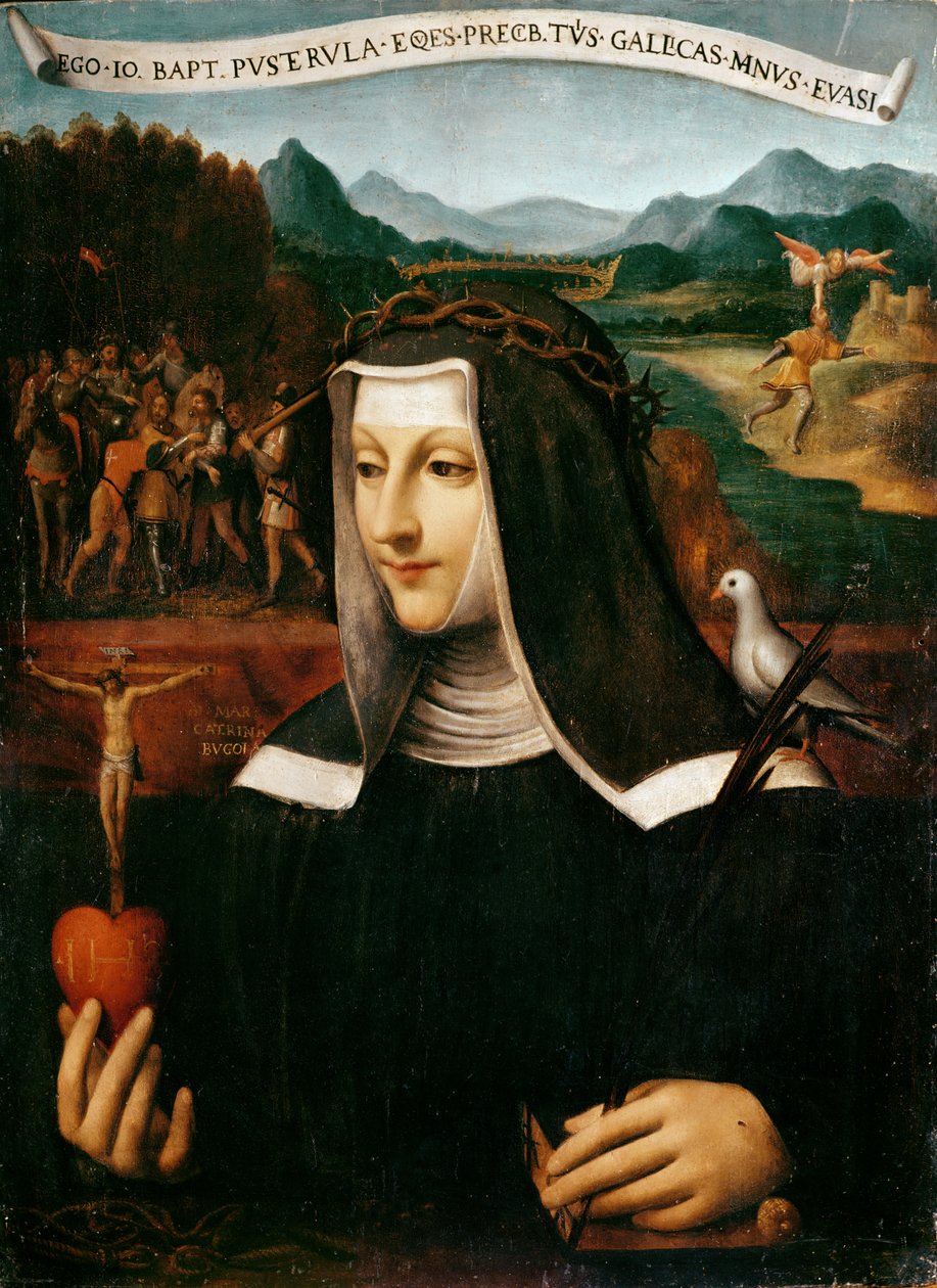 Ex Voto dedikeret til den hellige Katarina af Siena (1347-80) af Bernardino Luini