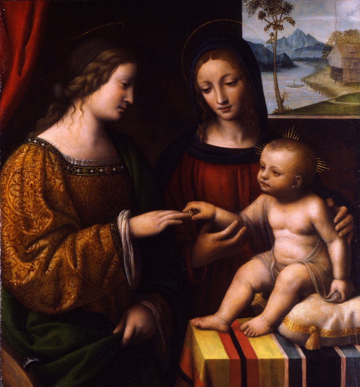 Saint Mystins ægteskab af Bernardino Luini