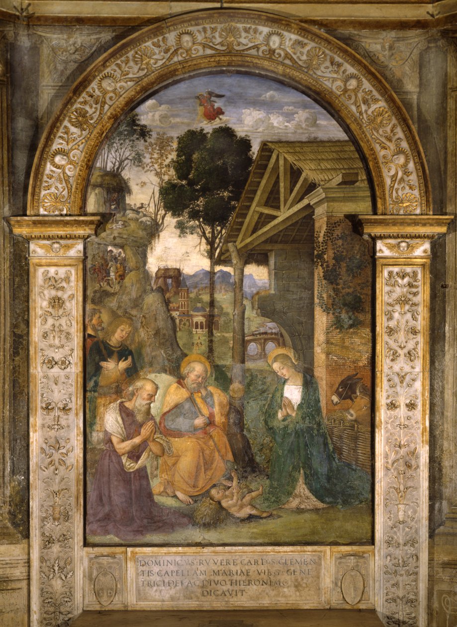 Tilbedelse af barnet, ca. 1490 (olie på træpanel) af Bernardino di Betto Pinturicchio